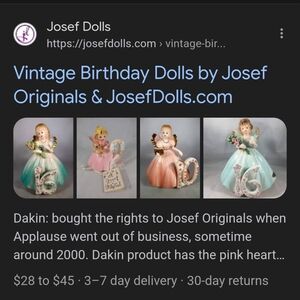 Vintage Birthday Dolls Excellent condition, all in boxes... Ages 1 thru 5, 12-16